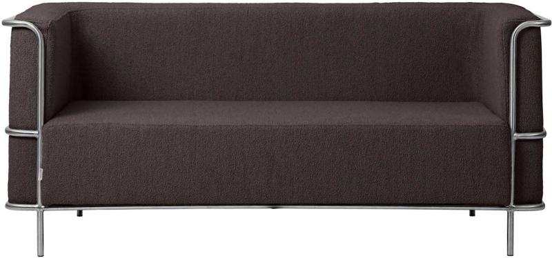 Moderne 2-personers sofa i brun bouclé 70x77x164 cm