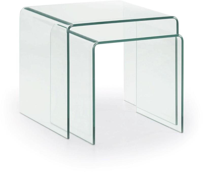 Burano Sidebord i Klar Hærdet Glas - Elegant Design