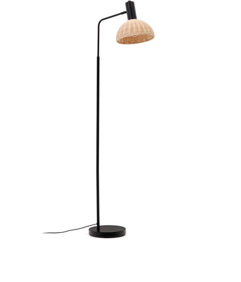 Damila Gulvlampe i Natur Sort - Elegant Belysning til Hjemmet