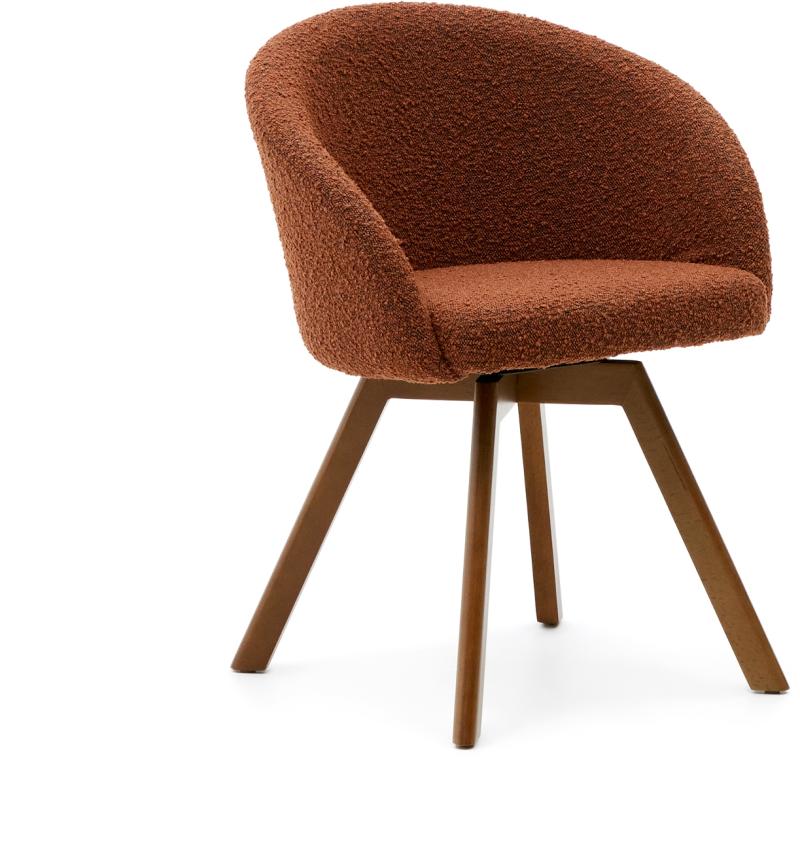 Elegant Marvin Spisebordsstol i Brun Fløjl og Bøgetræ