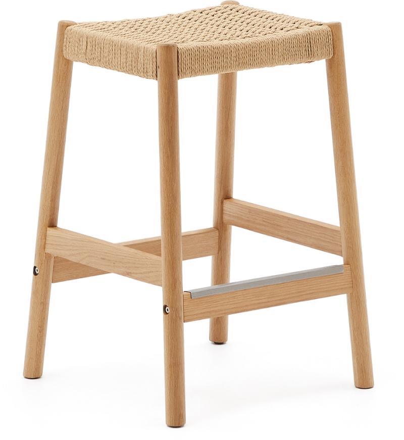 Yalia Barstol Brun Natur H66x45x45 Egetræ