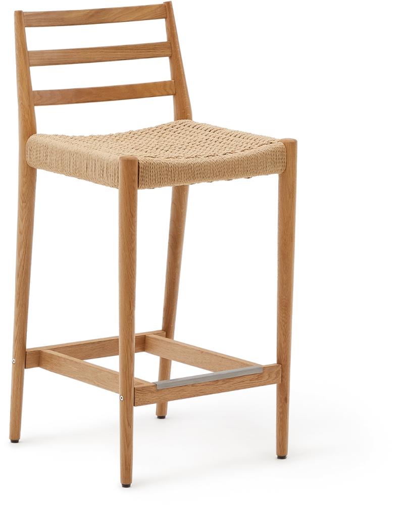 Analy Barstol med Ryglæn i Brun - Egetræ Design