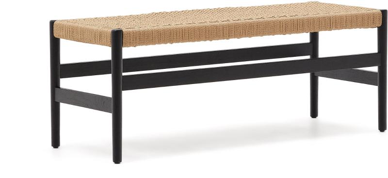 Zaide Bænk i Sort Egetræ - Tidløs Elegance til Dit Hjem