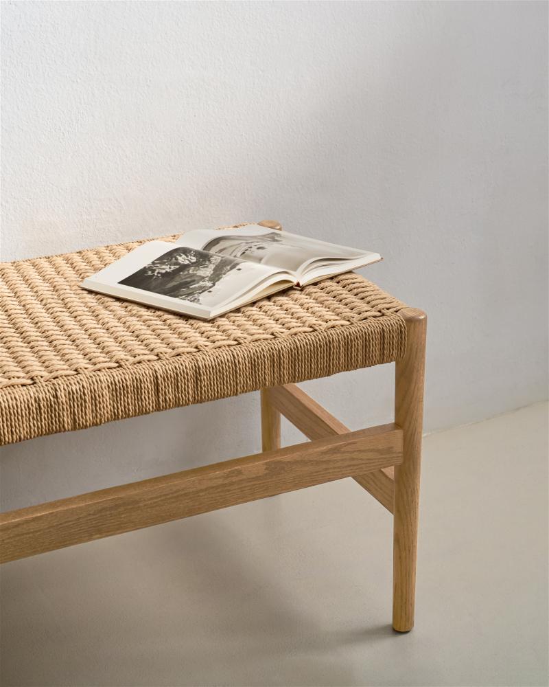 Zaide  Bænk  Brun Natur  H45x120x45    Egetræ