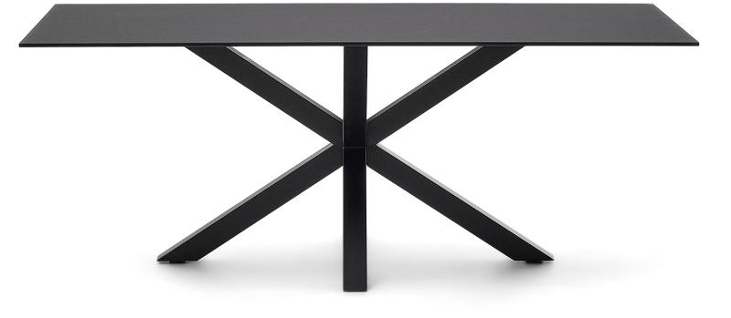 Elegant Arya Spisebord i Sort - Hærdet Glas og Stål