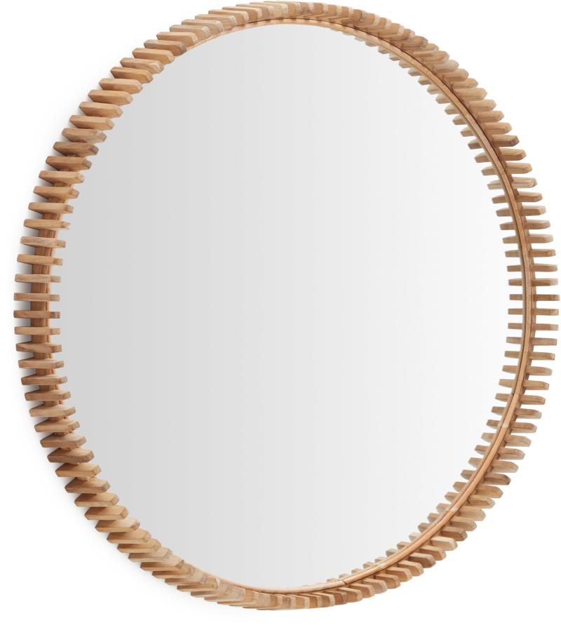 Porter Vægspejl i Brun Teak med Glas - Elegant Design