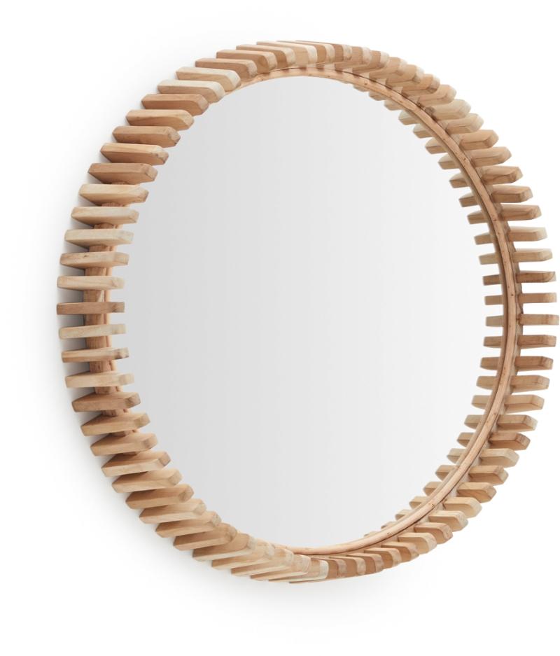 Porter Vægspejl i Brun Teak med Glas - Elegant Design
