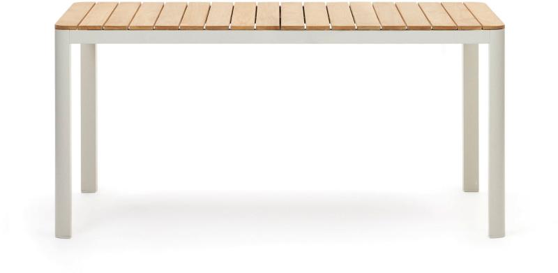 Bona Udendørs Bord Hvid Natur H76x163x90 Aluminium Teaktræ