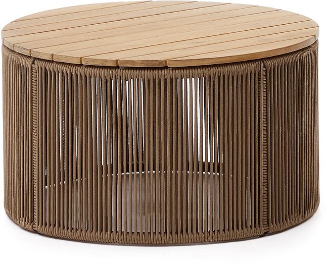 Dandara  Udendørs Sofabord  Beige Sort  H40x70x70    Stål  Akaciatræ