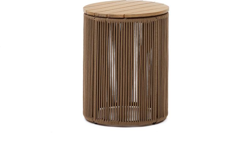 Dandara  Udendørs Sidebord  Beige Sort  H52x40x40    Stål  Akaciatræ