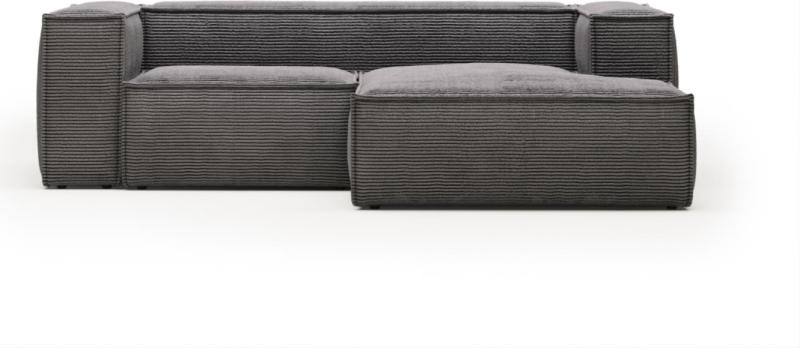 Blok Chaiselong Sofa Højrevendt Grå H69x240x174 Stof