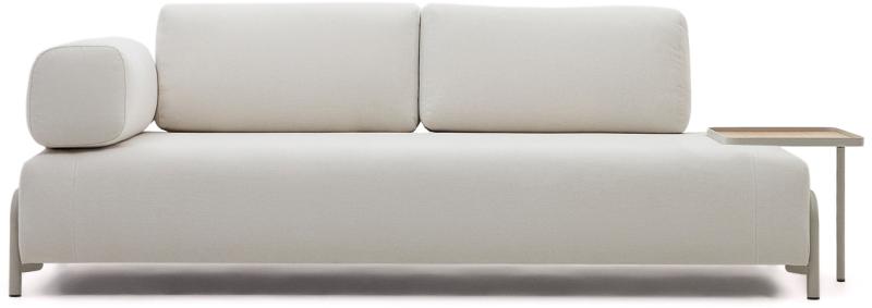 Elegant 3-personers sofa i beige med venstre armlæn