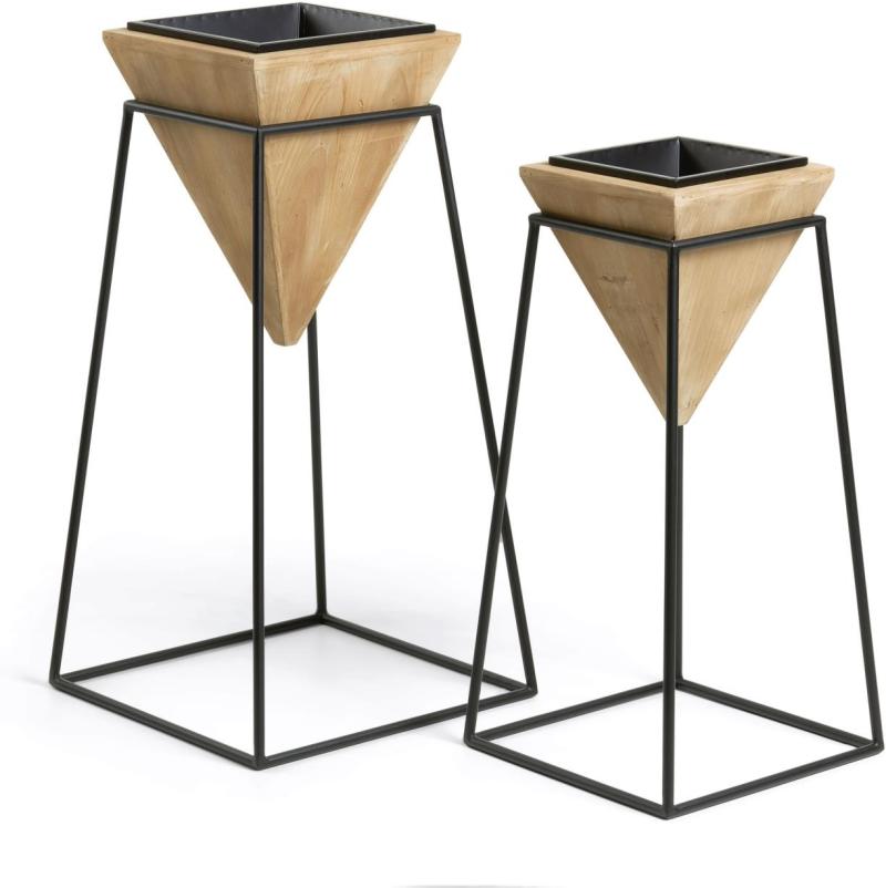 Moderne Stared Urtepotter i Natur Sort - Unikt Design
