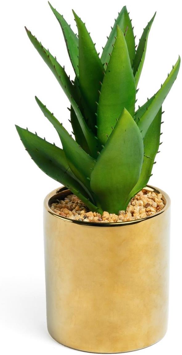 Kunstig Agave Plante i Guld Grøn - Dekorativ Indretning