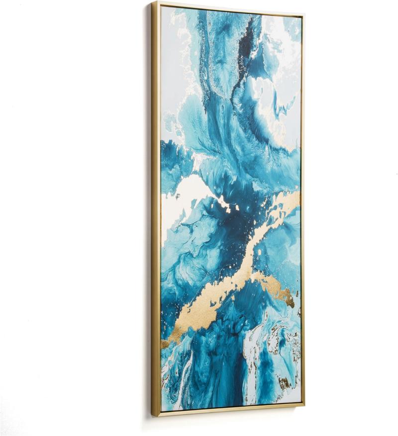 Cavour  Illustrationer Med Rammer  Blå Guld  H120x50x4
