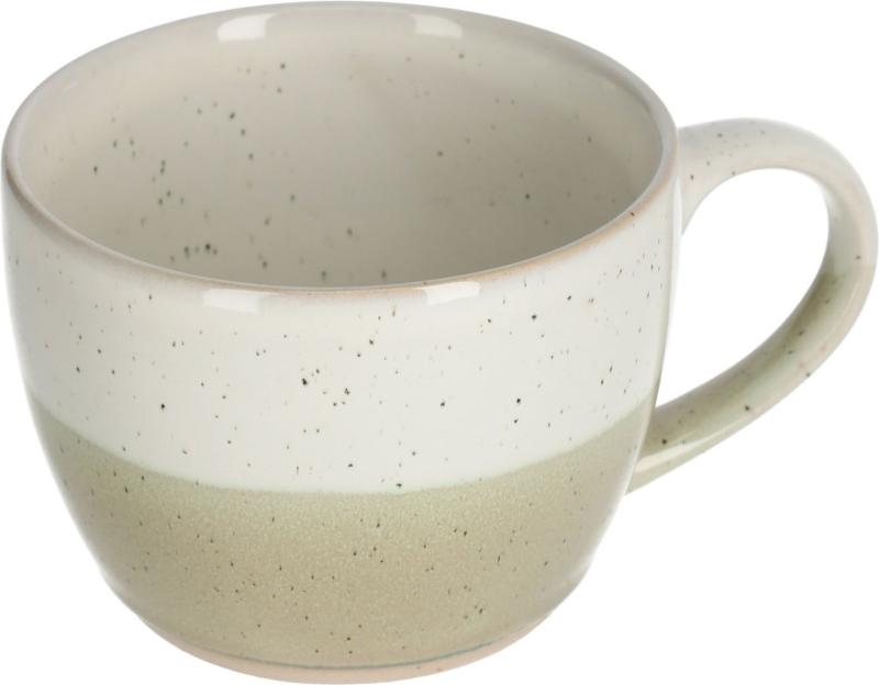 Elida Keramikkop i Beige og Grøn - Rustik Design