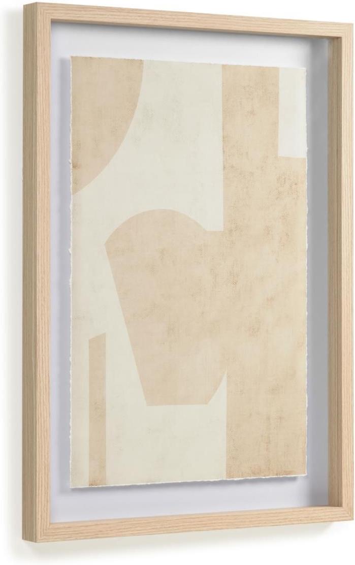 Nannete Abstrakt Illustration med Ramme - Beige Kunstværk