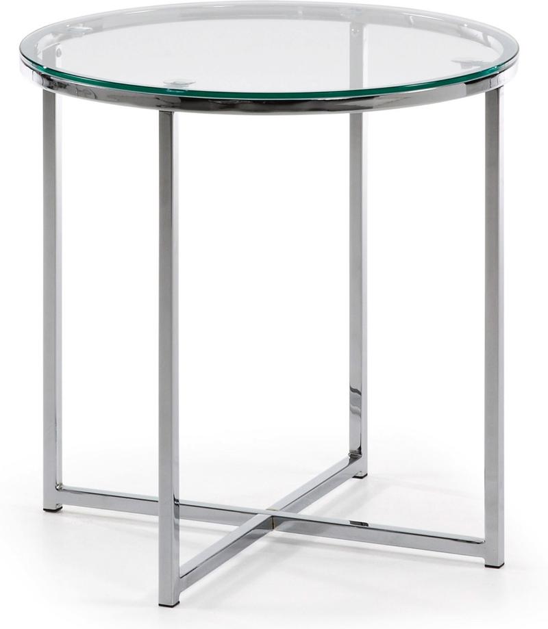 Elegant Divid Sidebord i Sølv og Klar Glas fra Kave Home