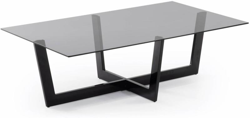 Moderne Plam Sofabord i Sort og Klar Glas fra Kave Home