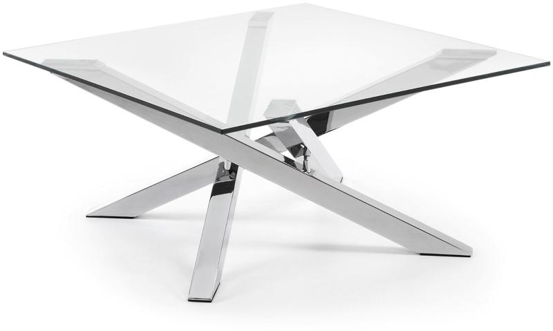 Kamido Sofabord i Sølv og Klart Glas - Elegant Design
