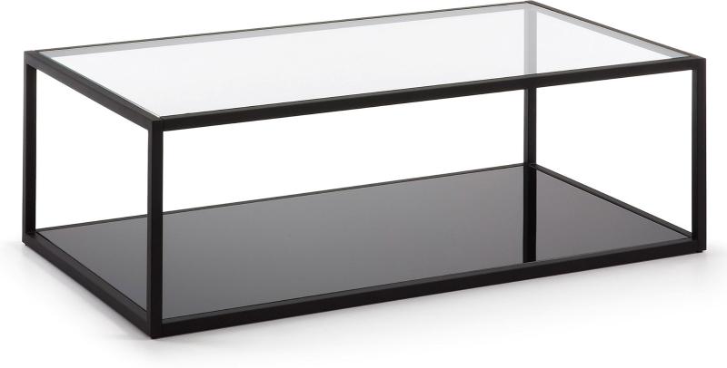 Moderne Blackhill Sofabord i Sort og Klar Glas