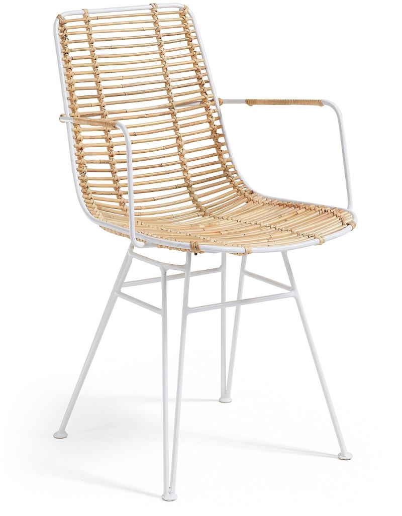Tishana Spisebordsstol i Natur Hvid Rattan - Rustik Chic