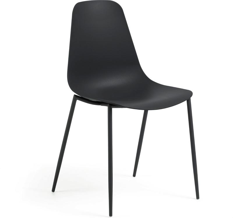 Moderne Sort Spisebordsstol i Plast fra Kave Home
