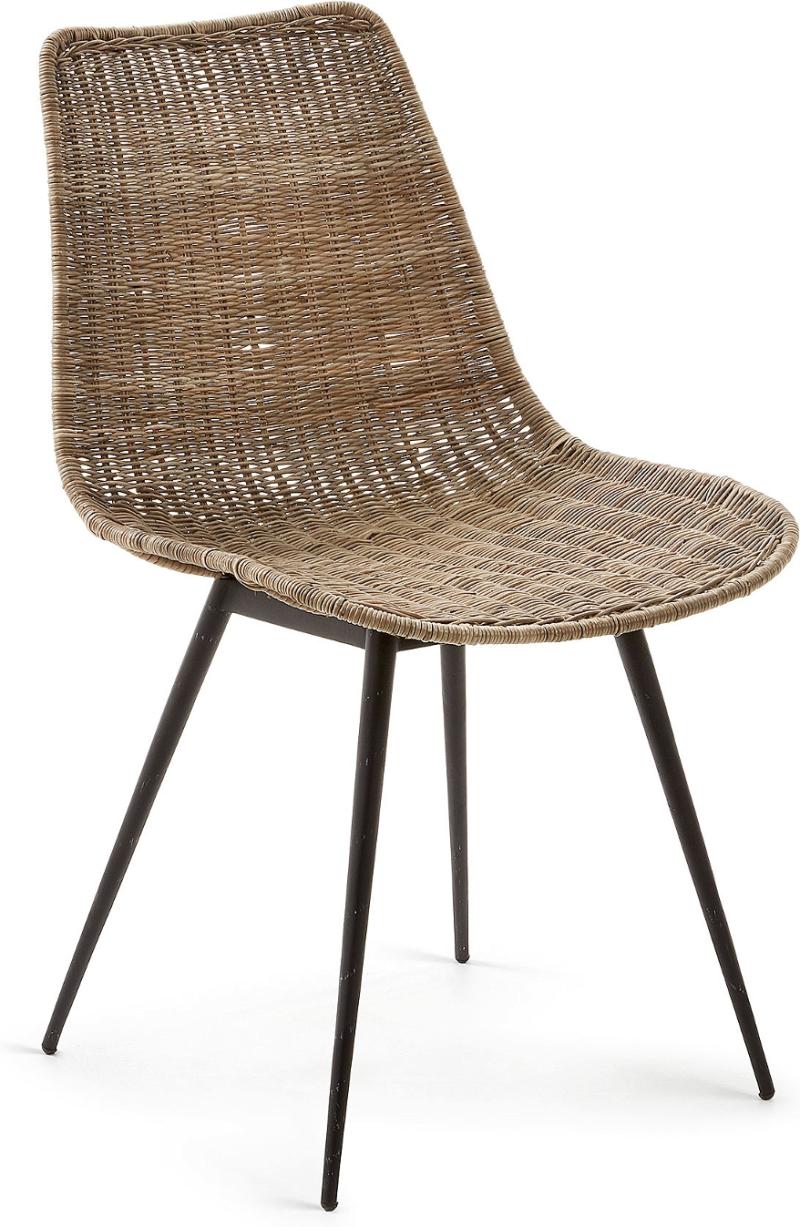 Emmol Spisebordsstol Natur Sort Rattan