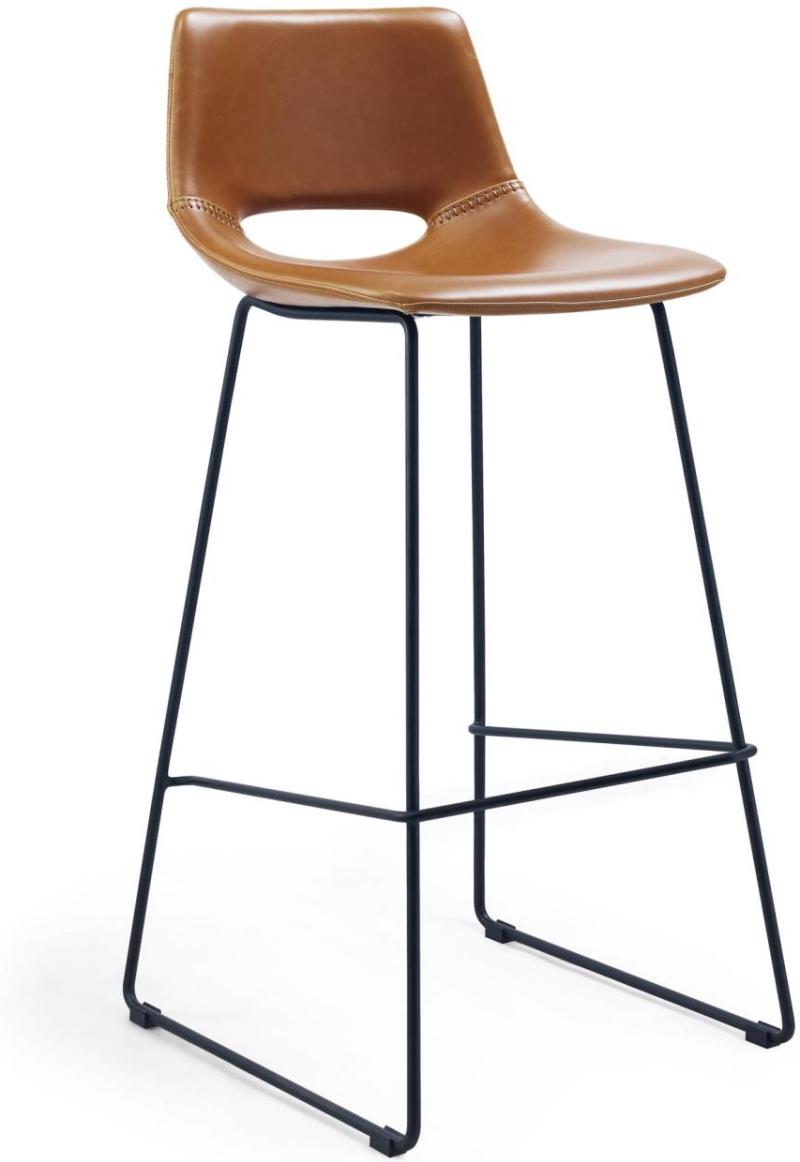 Zahara  Barstol  Brun Sort  H98x47x50     -læder