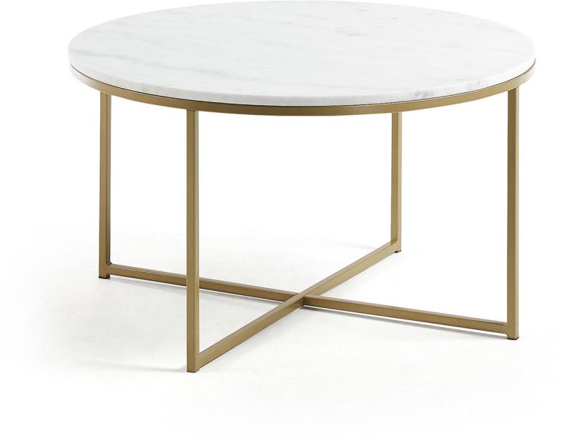 Sheffield Kaffebord Hvid/Guld Metal 46x80x80 cm