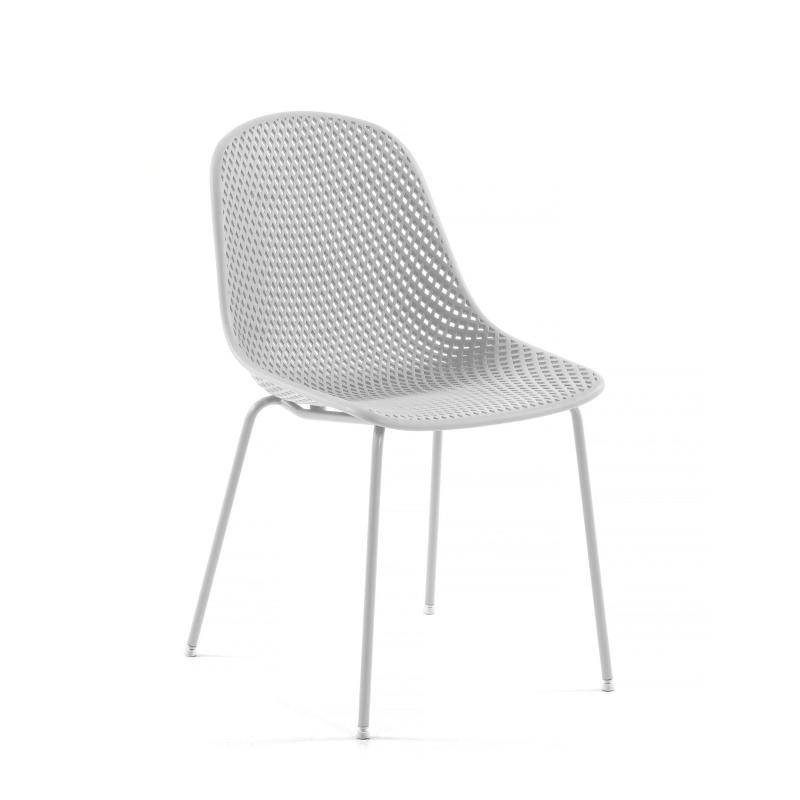 Quinby Spisebordsstol Hvid Plast