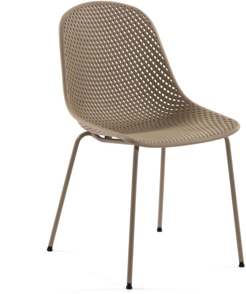 Quinby Spisebordsstol i Beige Plast - Stilfuld Elegance