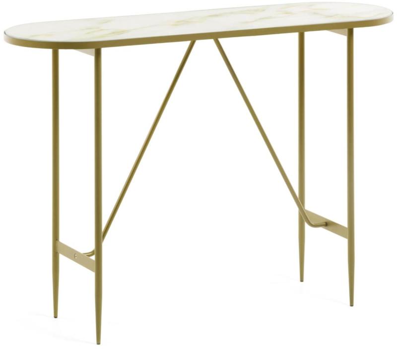 Elisenda Konsolbord Guld Hvid H76x110x35 Glas