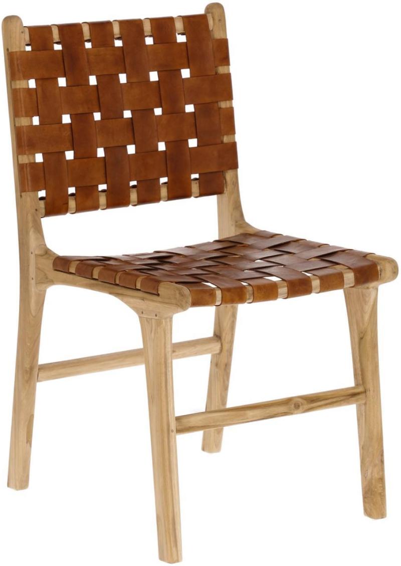 Calixta Spisebordsstol i Natur Læder - Unik Design!