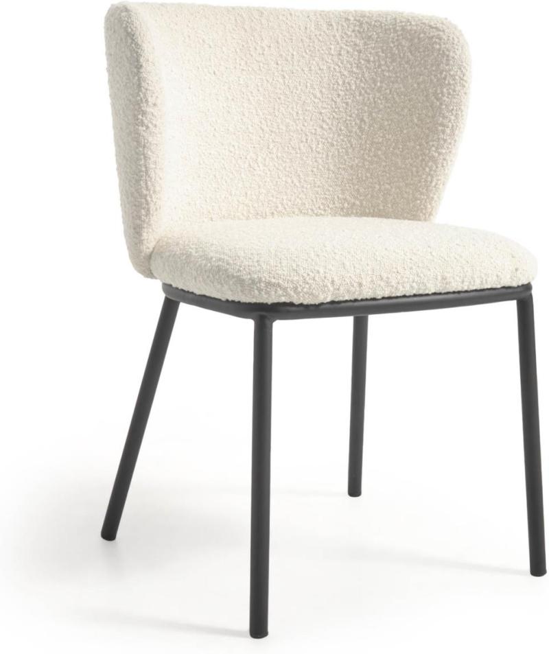 Ciselia Spisebordsstol i Hvid Fleece - Stilfuld Nordisk Design