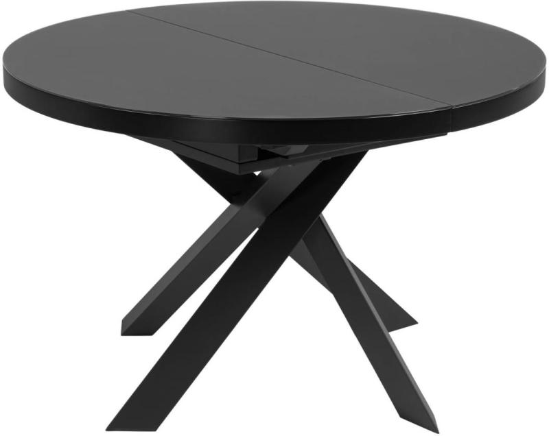 Vashti  Spisebord Med Udtræk  Sort Klar  H76x160x120    Glas