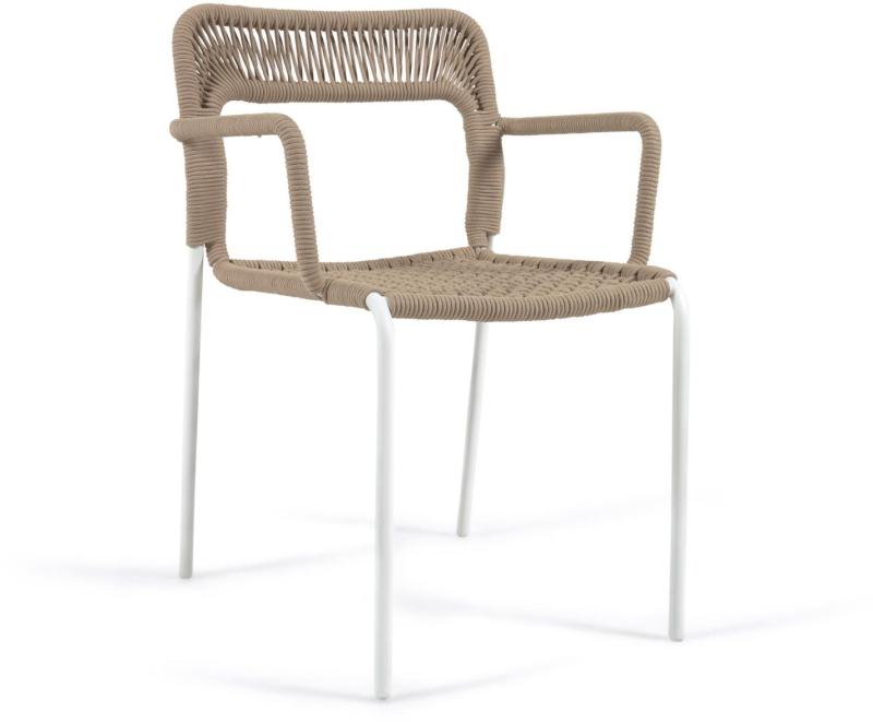 Cailin Udendørs Spisebordsstol i Beige Metal - Stilfuld Elegance