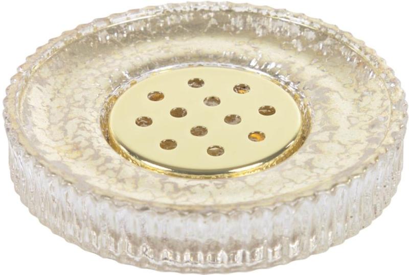 Christell  Sæbeskål  Guld  Glas