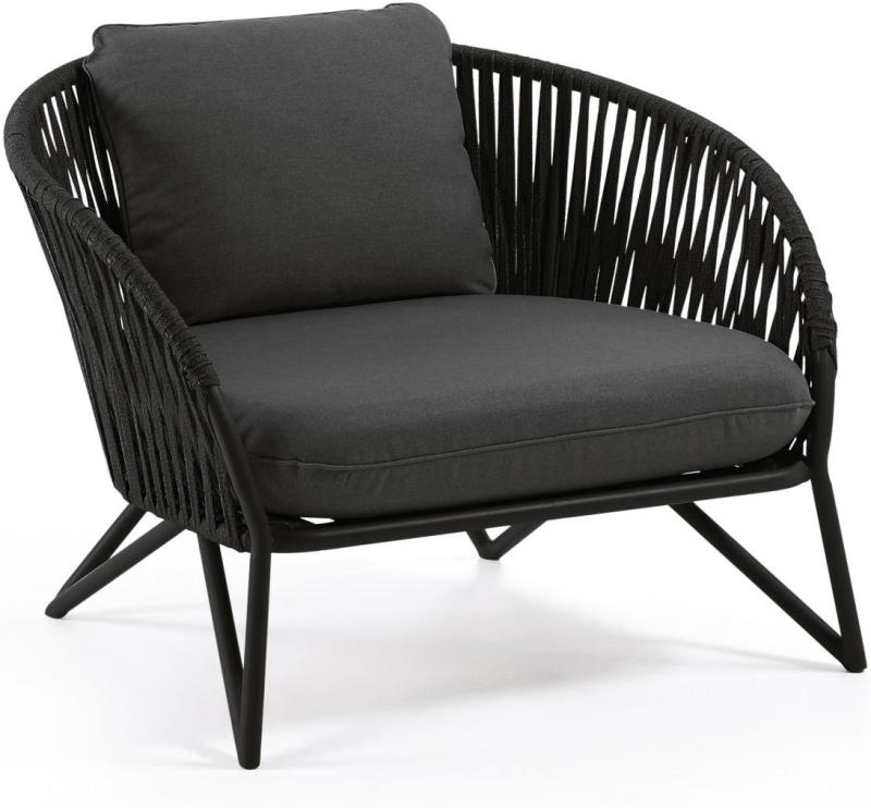 Branzie Udendørs Lænestol i Sort Stof - Elegant Design