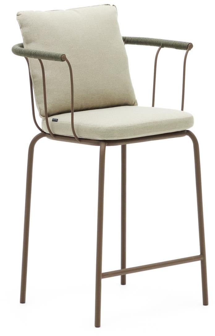 Salguer Udendørs Barstol Brun Beige Grøn Metal