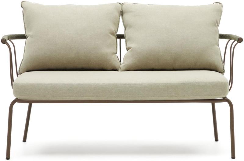 Salguer Udendørs 2-personers Sofa - Brun/Beige Grøn
