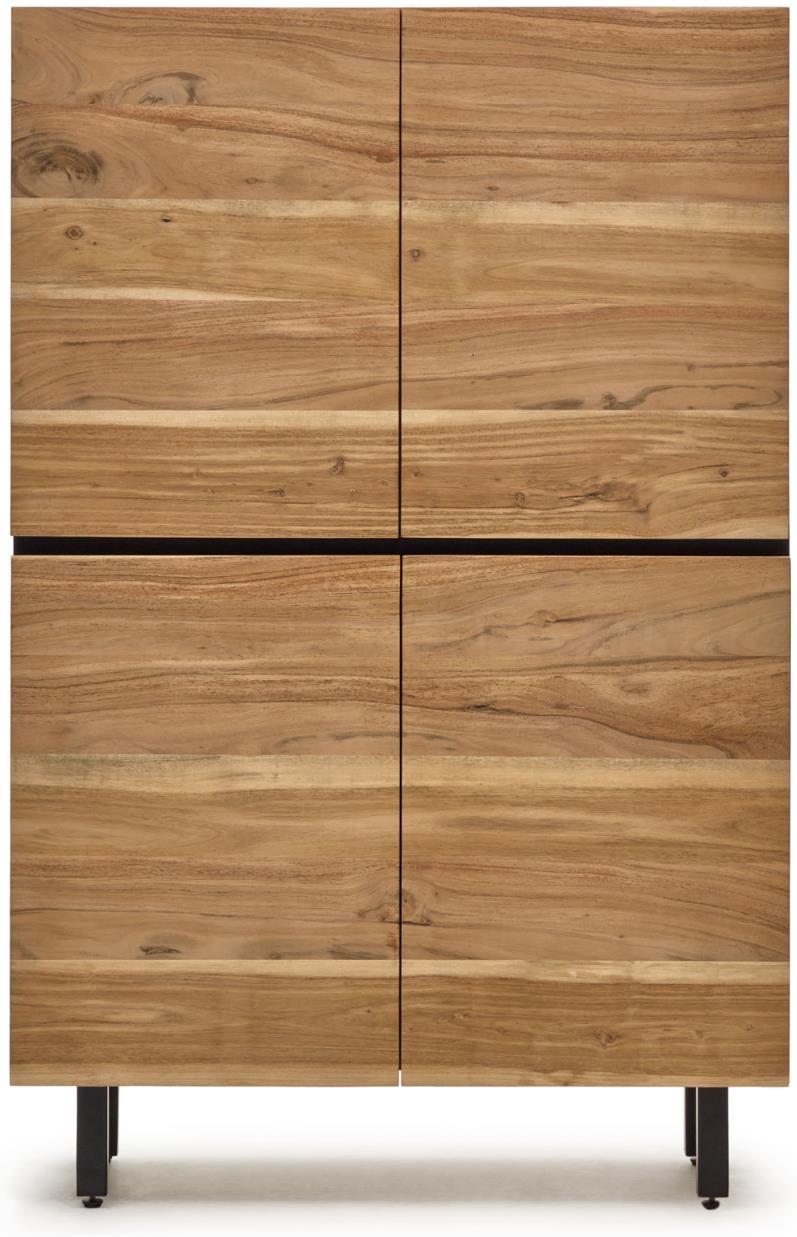 Uxue  Skænk  Natur Sort  H155x100x40    Massivt Træ