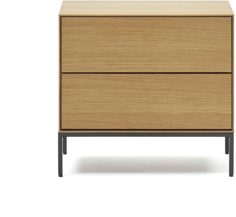 Vedrana Sengebord i Natur Sort - Elegant Design til Soveværelset