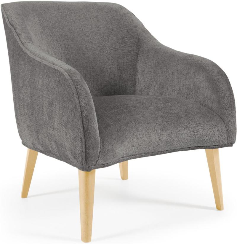 Bobly Lænestol i Grå Stof - Elegant Design til Stuen