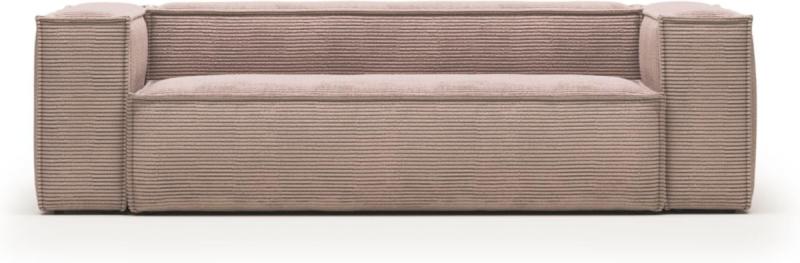 3-personers Sofa i Lyserød Fløjl fra Kave Home