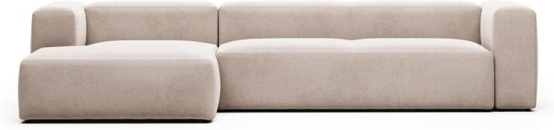 Blok Chaiselong Sofa Venstrevendt i Beige - Designermøbel