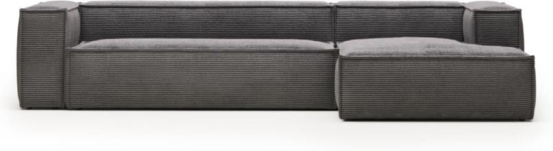 Blok  Chaiselong Sofa  Højrevendt  Grå  H69x330x174    Stof
