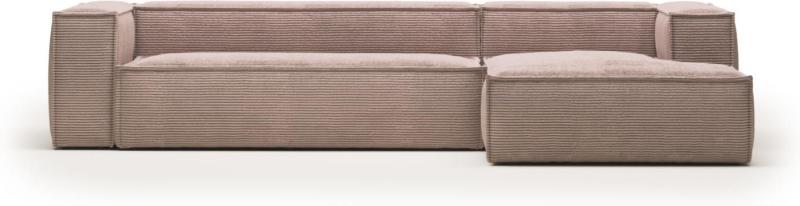 Blok Højrevendt Chaiselong Sofa i Lyserød - Elegant Design