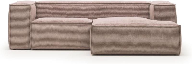 Elegant Lyserød Højrevendt Chaiselong Sofa fra Kave Home