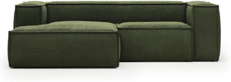 Blok  Chaiselong Sofa  Venstrevendt  Grøn  H69x240x174    Fløjl